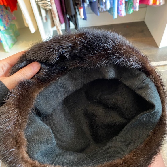 Vintage dark brown mink beret - Picture 4 of 4
